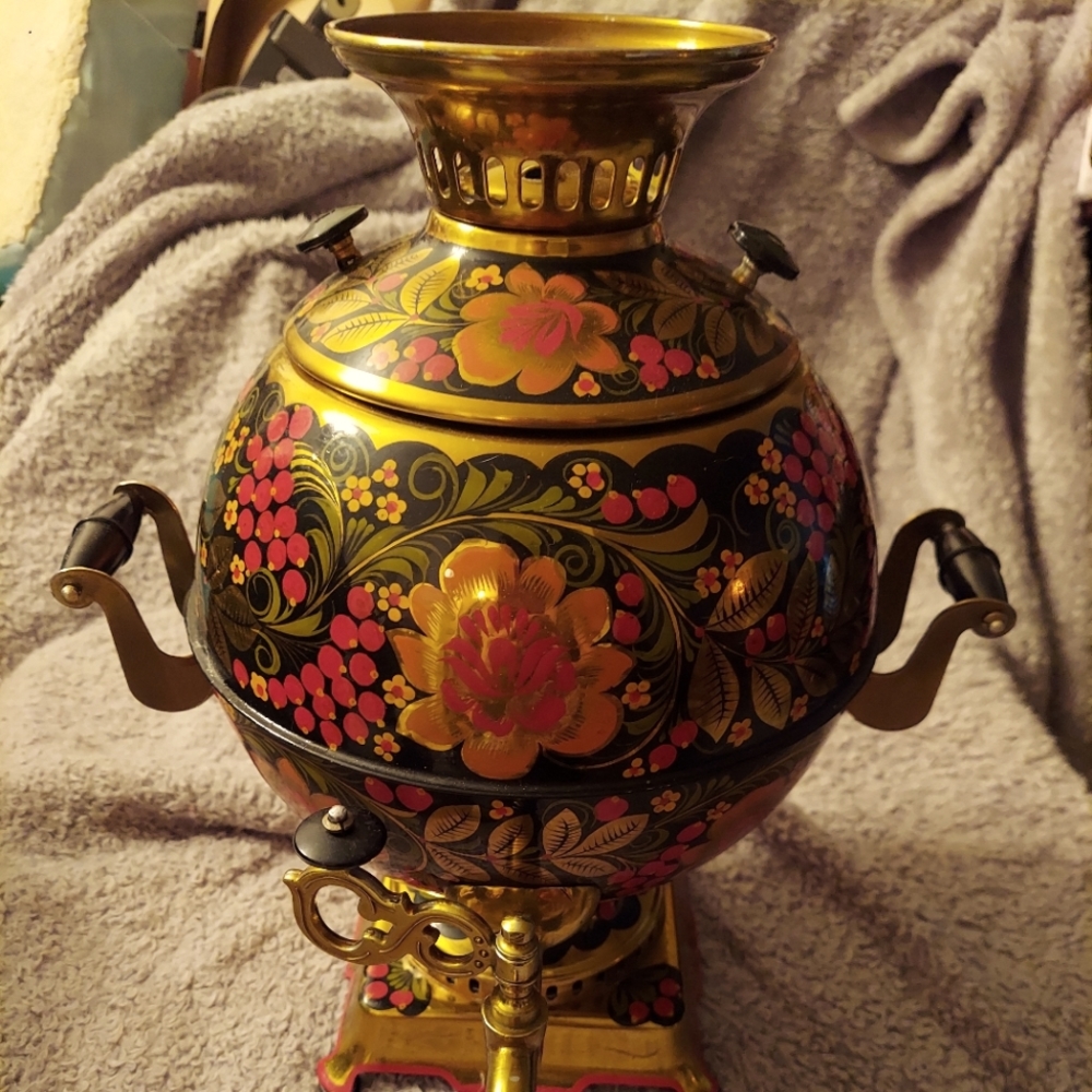Vintage Russian Samovar Round Tea Kettle